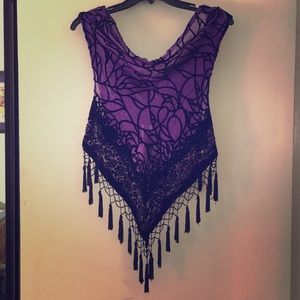 Sheer purple butterfly top
